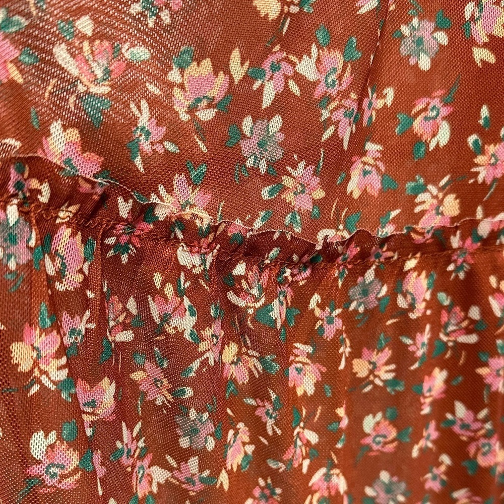 love, Fire Red Floral Mini Dress - Picture 3 of 6
